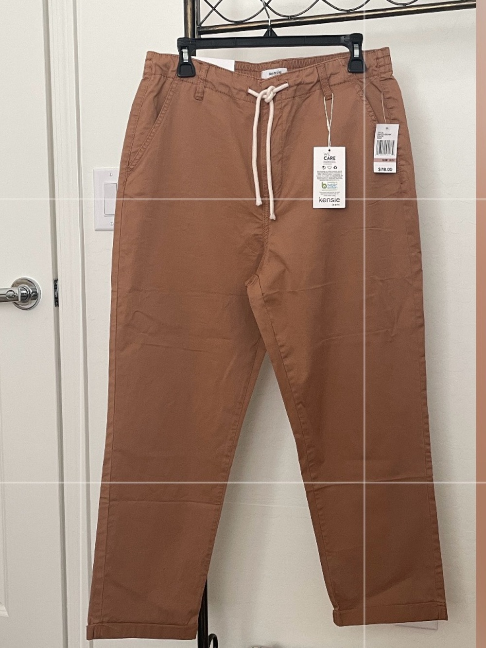 Kensie The Girlfriend Brown Chinos with Drawstring